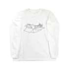 小鳥と映画館の箱に入った猫　黒バージョン Long Sleeve T-Shirt