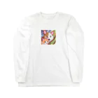 かわいいキャラクターのちょーかわいい犬と猫のイラストグッズ Long Sleeve T-Shirt