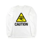 TRI▲NGLISHの#06👽CAUTION ホルスの目 ロングスリーブTシャツ