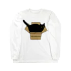 小鳥と映画館の黒猫と段ボール Long Sleeve T-Shirt