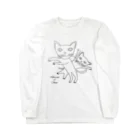 猫の惑星　にゃーくるのきくらげ&おはぎ　byママ ロングスリーブTシャツ