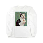 Fortune Catのフクのポートレート Long Sleeve T-Shirt