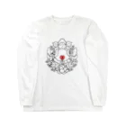 Bo tree teeのホトケサマリース(白赤) Long Sleeve T-Shirt