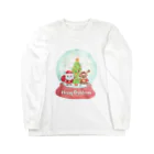 GLOBEのトナカイとサンタクロースのクリスマススノードーム Long Sleeve T-Shirt