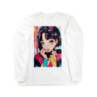 80s pop anime artのキュートな9 0 sアニメスタイル ロングスリーブTシャツ