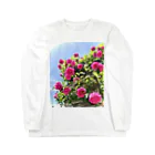 maikoのショップの薔薇と青空 ロングスリーブTシャツ