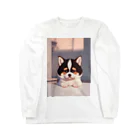 かわいい女の子とシュールな絵の子猫なしばちゃん Long Sleeve T-Shirt