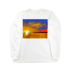 日々好日屋2号店の田んぼと夕焼け Long Sleeve T-Shirt