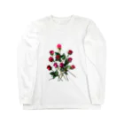 24_Redpink  visual calendarのRedpink 10 Roses ロングスリーブTシャツ