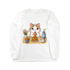 zuuu-の猫くんの豪華なカフェごはん♪ Long Sleeve T-Shirt