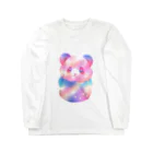 ゆめかわSHOPの（パンダ）ふわふわわたあめ動物園 Long Sleeve T-Shirt