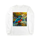 自然大好きの渓流のカワセミ Long Sleeve T-Shirt