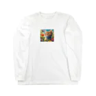 Happy Shopの可愛い猫キラキラ Long Sleeve T-Shirt