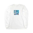 raft.weavingの狩猫ブルー Long Sleeve T-Shirt