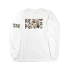 kiryu-mai創造設計の白猫ぎっしり Long Sleeve T-Shirt