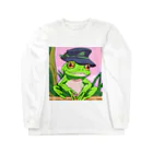 Louvreの帽子のカエルくん Long Sleeve T-Shirt