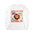 アニマルキャラクターショップのhappy Lion Long Sleeve T-Shirt