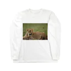 mayura_photoのサバンナのメスライオン Long Sleeve T-Shirt