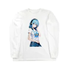 AIオリジナルイラスト　美女男子の青髪美女　名前はミズキ Long Sleeve T-Shirt