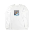 wakuwaku26のお風呂に入るボス猫 Long Sleeve T-Shirt