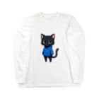 TASKENの三頭身のかわいい黒猫キャラクター ロングスリーブTシャツ