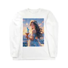 CHIKUSHOの自由の女神のミニチュアを持つ少女 Long Sleeve T-Shirt