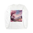 Y.Maeの舞い散る桜 ロングスリーブTシャツ