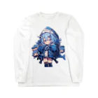 honoka_tのサメフードの美少女 ロングスリーブTシャツ