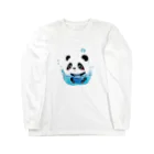 waterpandaの水に落ちるパンダ ロングスリーブTシャツ