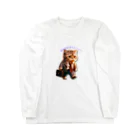 taki・ショップの【猫】サラリーマン風 Long Sleeve T-Shirt