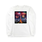 Christina_w_s クリスティーナ ダブリューエスの花火と東京タワー Long Sleeve T-Shirt