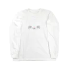 あにまるマスクのシンプルでかわいい猫の顔01 ロングスリーブTシャツ