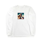 cute animal worldのお馬さんワールド Long Sleeve T-Shirt