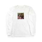 クロスクリエイティブの花を植えているトラ Long Sleeve T-Shirt