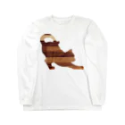 BUNMOMIののびする猫 シルエット Long Sleeve T-Shirt