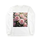 okierazaのペールピンクのバラの花束 ロングスリーブTシャツ