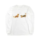 ワンこよみ時々ネコの守護ダックスフンド　guardian dachshunds Long Sleeve T-Shirt