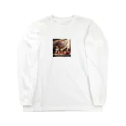 パパネコのフラワーキャット Long Sleeve T-Shirt