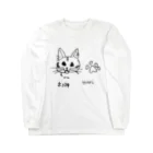 yuritomeのネコ神　(チャーちゃん)　ユリ作品２ ロングスリーブTシャツ