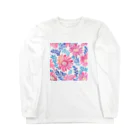 OkometoOmochiの花柄.b ロングスリーブTシャツ