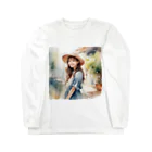 ura3_の麦わら帽子の女の子 Long Sleeve T-Shirt