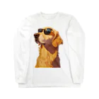 AQUAMETAVERSEのサングラスをかけた、かわいい犬 Marsa 106 ロングスリーブTシャツ