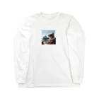 jkmurataのパールネックレス大好きなカッコいいねこがシドニーオペラハウス前にて Long Sleeve T-Shirt