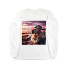 AQUAMETAVERSEのサングラスをかけた、かわいい犬 Marsa 106 Long Sleeve T-Shirt