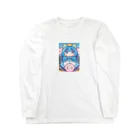 カピパーラ🐻の青い髪の姫とピンクのかわいい生物♪ Long Sleeve T-Shirt