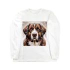 Ama'sの雪の中しかめっ面の犬さん Long Sleeve T-Shirt