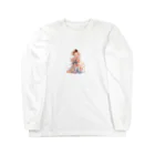 AQUAMETAVERSEの花柄模様の服を着た女性　なでしこ1478 Long Sleeve T-Shirt