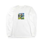 スポーツにゃんこ大戦争のサッカーにゃんこ Long Sleeve T-Shirt