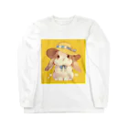 AQUAMETAVERSEの帽子をかぶった可愛いウサギ Marsa 106 ロングスリーブTシャツ