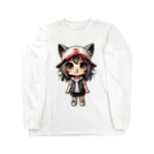 RANRAN2432MPJの猫派アイドル【にゃ美ちゃん】 ロングスリーブTシャツ